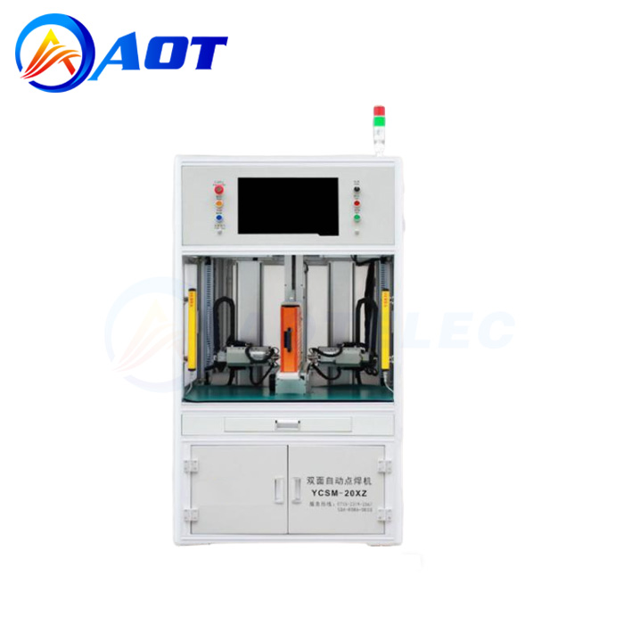 18650 Automatic Spot Welding Machine Double-Sided Lithium Battery Cylindrical Cell Rotating Head Nickel Sheet 220V Voltage